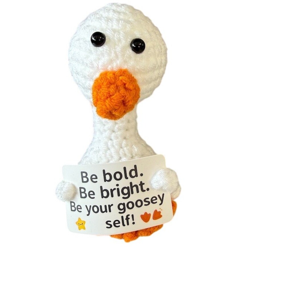 Reserved for Britt Goose Plush Multicolor w/ Motivational Sign Small